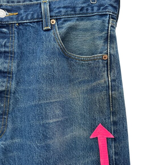 Vintage Levi's Mens 38x31 Jeans 501XX Button Fly Distressed Stone Wash - Picture 8 of 13